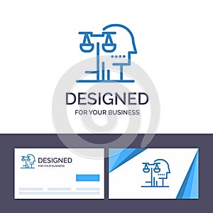 Creative Business Card and Logo template Choice, Court, Human, Judgment, Law Vector Illustration