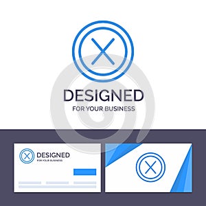 Creative Business Card and Logo template Close, Cross, Interface, No, User Vector Illustration