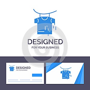 Creative Business Card and Logo template Clothes, Drying, Hanging Vector Illustration