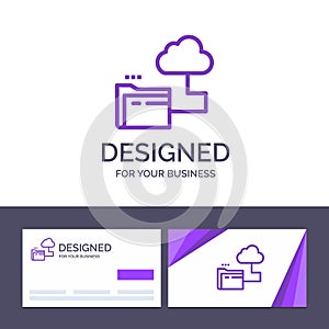 Creative Business Card and Logo template Cloud, Folder, Storage, File Vector Illustration