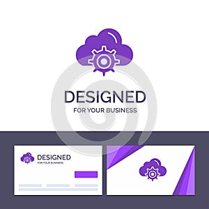 Creative Business Card and Logo template Cloud, Setting, Gear, Computing Vector Illustration
