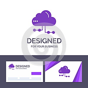 Creative Business Card and Logo template Cloud, Share, Computing, Network Vector Illustration