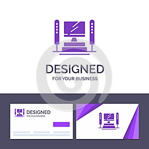 Creative Business Card and Logo template Computer, Computing, Server, Cpu Vector Illustration