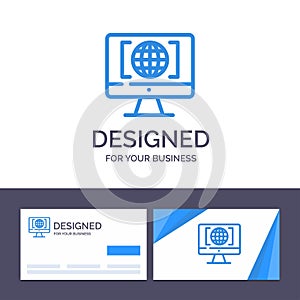 Creative Business Card and Logo template Computer, Internet, World, Big Think Vector Illustration