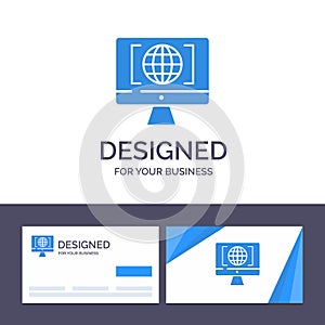 Creative Business Card and Logo template Computer, Internet, World, Big Think Vector Illustration