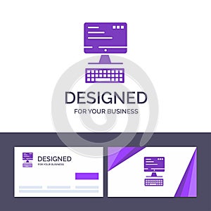 Creative Business Card and Logo template Computer, Keyboard, Monitor, Computing Vector Illustration