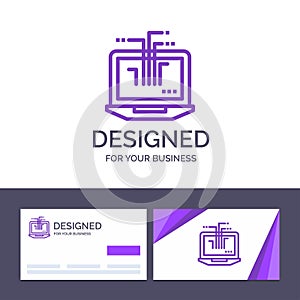 Creative Business Card and Logo template Computer, Network, Laptop, Hardware Vector Illustration