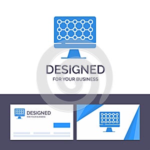 Creative Business Card and Logo template Computer, Technology, Hardware Vector Illustration