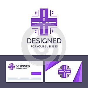 Creative Business Card and Logo template Computing, Database, Datacenter, Mainframe, Server Vector Illustration