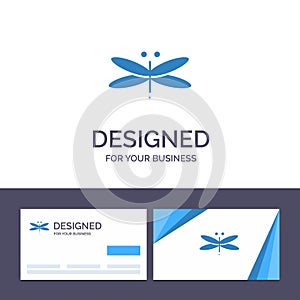 Creative Business Card and Logo template Dragon, Dragonfly, Dragons, Fly, Spring Vector Illustration