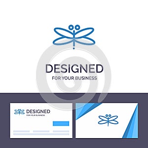 Creative Business Card and Logo template Dragon, Dragonfly, Dragons, Fly, Spring Vector Illustration