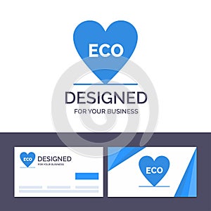 Creative Business Card and Logo template Eco, Heart, Love, Environment Vector Illustration