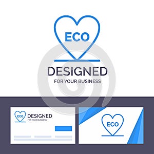 Creative Business Card and Logo template Eco, Heart, Love, Environment Vector Illustration