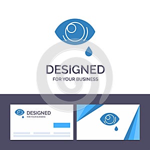 Creative Business Card and Logo template Eye, Droop, Eye, Sad Vector Illustration