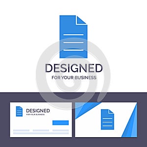 Creative Business Card and Logo template File, Data, User, Interface Vector Illustration