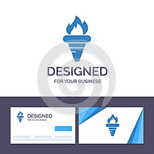 Creative Business Card and Logo template Flame, Games, Greece, Holding, Olympic Vector Illustration photo