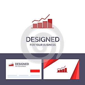 Creative Business Card and Logo template Growth, Chart, Flowchart, Graph, Increase, Progress Vector Illustration