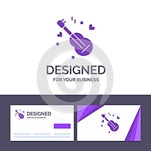 Creative Business Card and Logo template Guitar, Song, Music, Love Vector Illustration