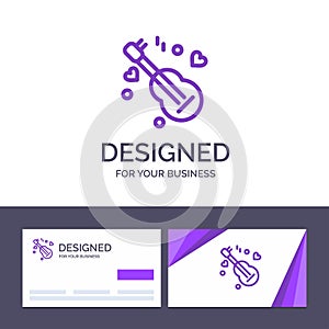 Creative Business Card and Logo template Guitar, Song, Music, Love Vector Illustration