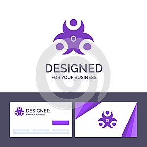 Creative Business Card and Logo template Hazard, Biological, Medical, Health Vector Illustration