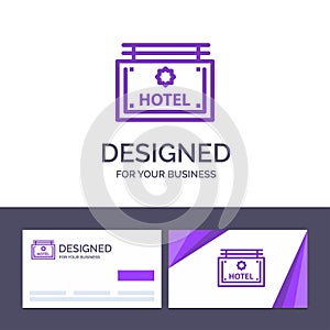 Creative Business Card and Logo template Hotel, Sign, Board, Direction Vector Illustration