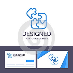 Creative Business Card and Logo template Jigsaw, Puzzle, Science, Solution Vector Illustration