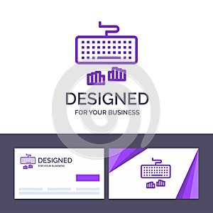 Creative Business Card and Logo template Keyboard, Interface, Type, Typing Vector Illustration