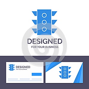 Creative Business Card and Logo template Light, Traffic, signal, Navigation, rule Vector Illustration