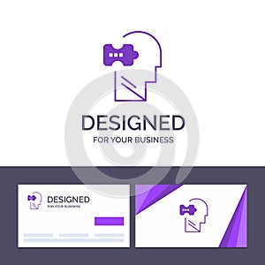 Creative Business Card and Logo template Logic, Mind, Problem, Solving Vector Illustration