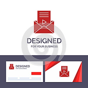 Creative Business Card and Logo template Mail, Message, Sms, Video Player Vector Illustration