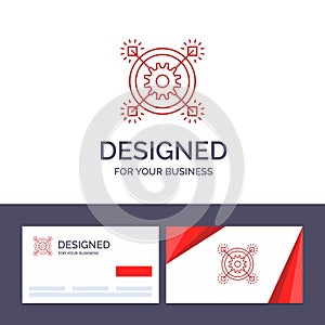 Creative Business Card and Logo template Marketing, Business, Idea, Pertinent, Gear Vector Illustration