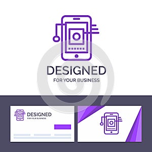 Creative Business Card and Logo template Mobile, Cell, Hardware, Network Vector Illustration