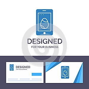 Creative Business Card and Logo template Mobile, Easter, Cell, Egg Vector Illustration