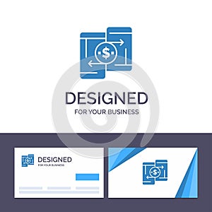 Creative Business Card and Logo template Mobile, Money, Payment, PeerToPeer, Phone Vector Illustration