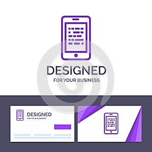 Creative Business Card and Logo template Mobile, Read, Data, Secure, E learning Vector Illustration