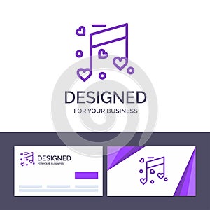 Creative Business Card and Logo template Music, Love, Heart, Wedding Vector Illustration