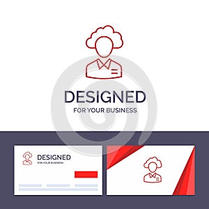 Creative Business Card and Logo template Outsource, Cloud, Human, Management, Manager, People, Resource Vector Illustration photo
