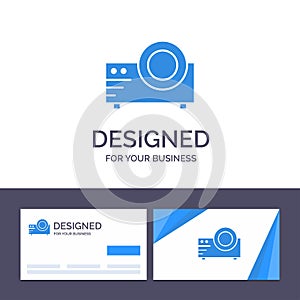 Creative Business Card and Logo template Projector, Film, Movie, Multi Media Vector Illustration