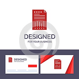 Creative Business Card and Logo template Spreadsheet, Business, Data, Financial, Graph, Paper, Report Vector Illustration