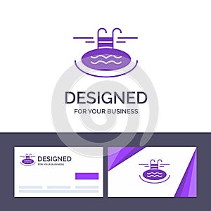 Creative Business Card and Logo template Swimming, Pool, Hotel, Serves Vector Illustration