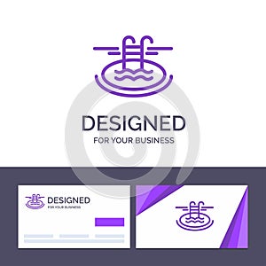 Creative Business Card and Logo template Swimming, Pool, Hotel, Serves Vector Illustration