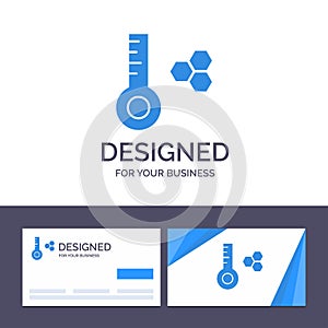 Creative Business Card and Logo template Temperature, Temperature Meter, Thermometer Vector Illustration