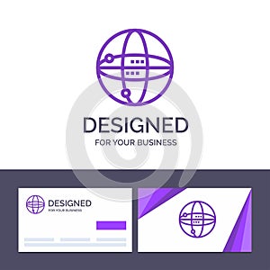 Creative Business Card and Logo template World, Internet, Computing, Globe Vector Illustration