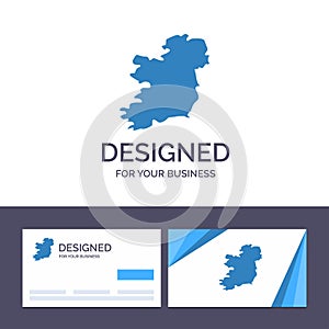 Creative Business Card and Logo template World, Map, Ireland Vector Illustration