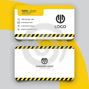 Creative business card template with police line tape