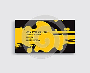 Creative business card templates with minimalistic ink design. Vector Illustration