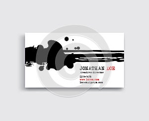 Creative business card templates with minimalistic ink design. Vector Illustration