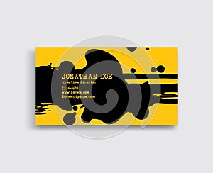 Creative business card templates with minimalistic ink design. Vector Illustration