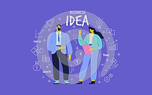 Creative business idea flat vector illustration