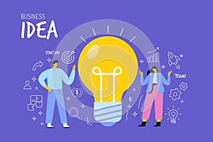 Creative business idea flat vector illustration